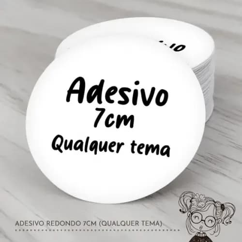 Adesivo Redondo 7cm (qualquer Tema)