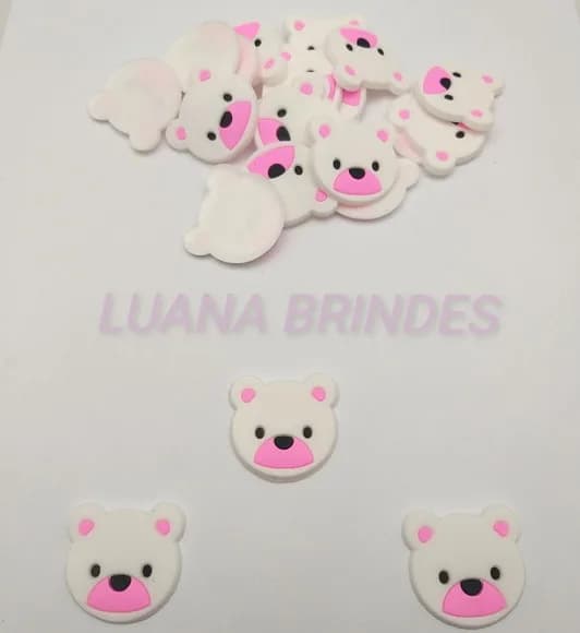 Aplique Carinha de Urso Emborrachado - Pct com 6 Unidades