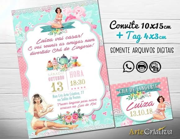 CONVITE DIGITAL C/TAG Chá de Lingerie