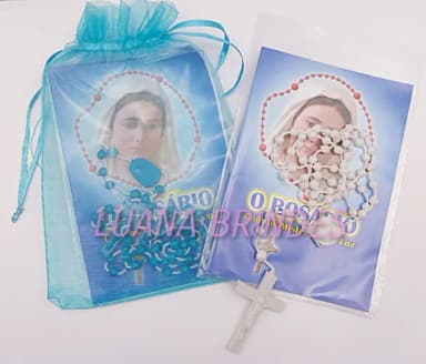 Kit Terço + Saquinho de Organza Azul - 2 unidades