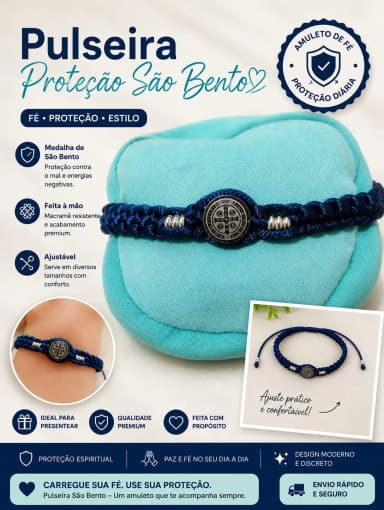 Pulseira artesanal - Símbolo de fé e elegância