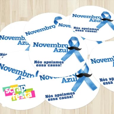 Adesivo 5 cm Redondo Evento Novembro Azul