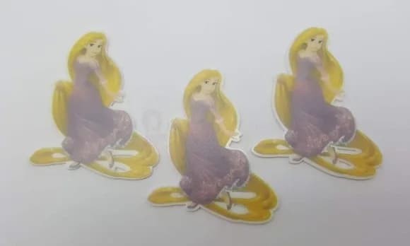 Aplique Princesa Rapunzel em Acrílico Uv com 5cm 4 Unidades