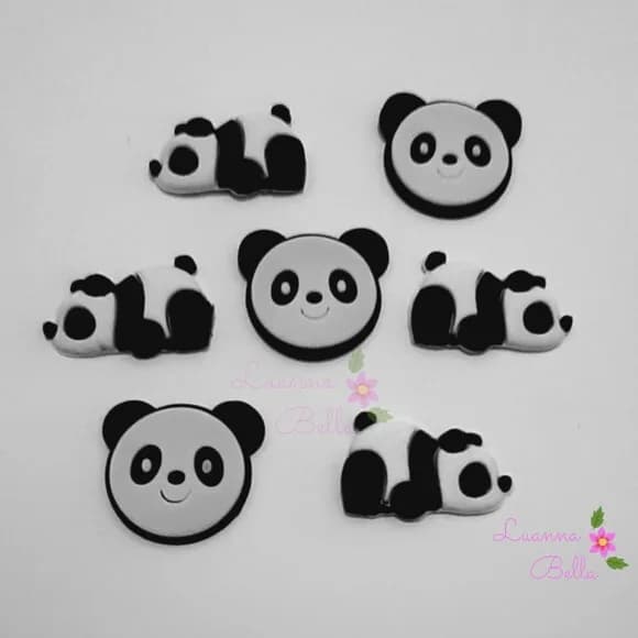 Apliques Emborrachados Modelos Panda - pct c/7 unidades