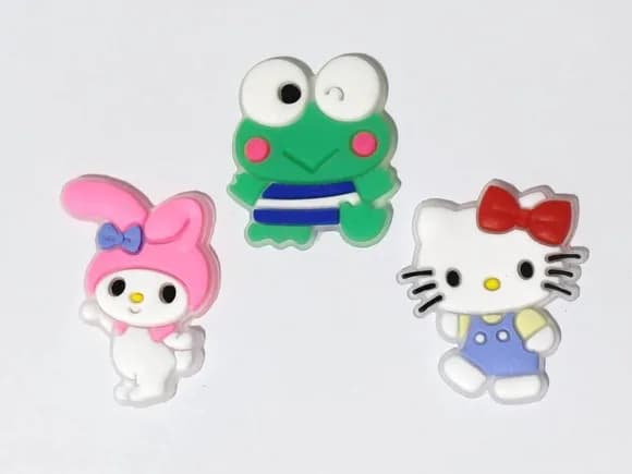 Aplique Hello Kitty, Melody e Keroppi Pacote com 6 Unidades