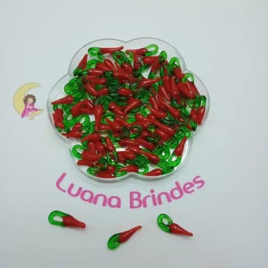 Pimenta Pingente Murano Vermelha de Vidro 2cm Pct 20 Unidade