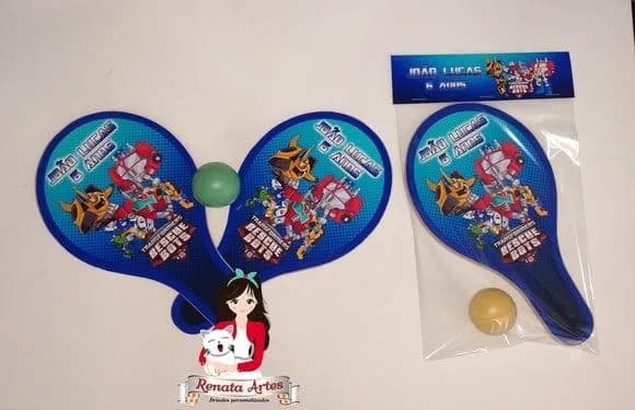 Raquetes de Ping Pong Tema Transformers Rescue Bots