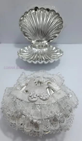 Concha Prata de Abs - 5cm - Pacote com 4 Unidades