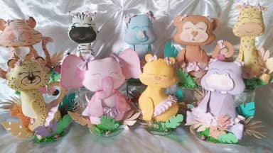 Safari Menina Kit com 12 Personagens