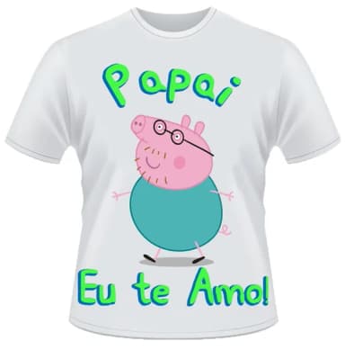 Camiseta Papai Pig Eu Te Amo