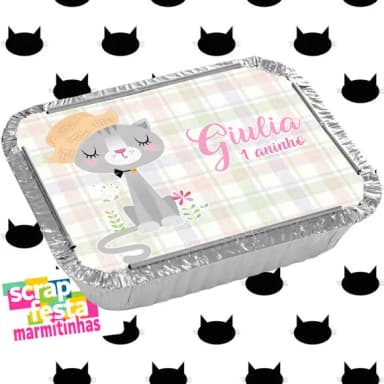Marmitinha Personalizada Festa Gatinha
