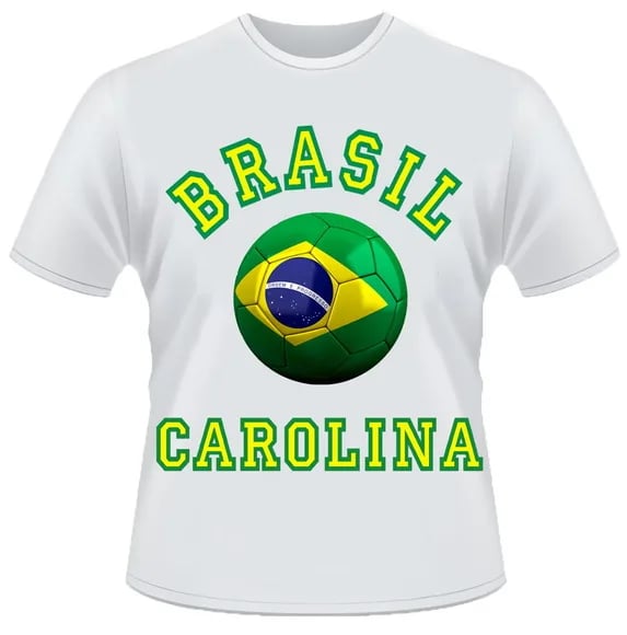 Camiseta Brasil Seu Nome na Copa Seleção 2022