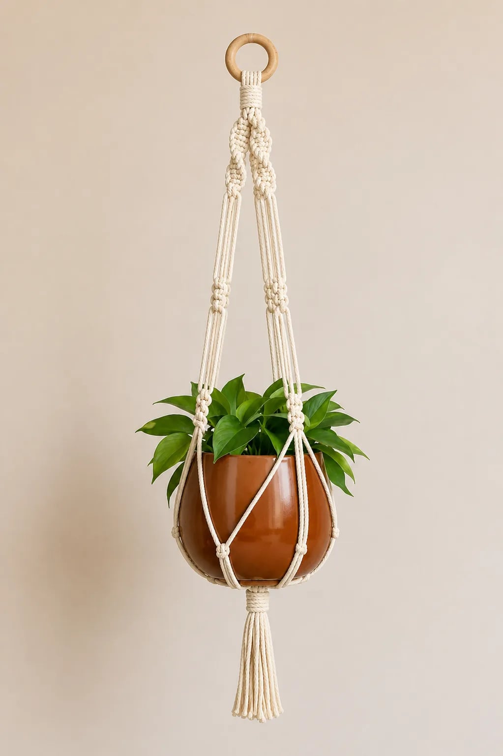 Suporte para Plantas em Macramê Feito à Mão | Decoração Boho para Casa