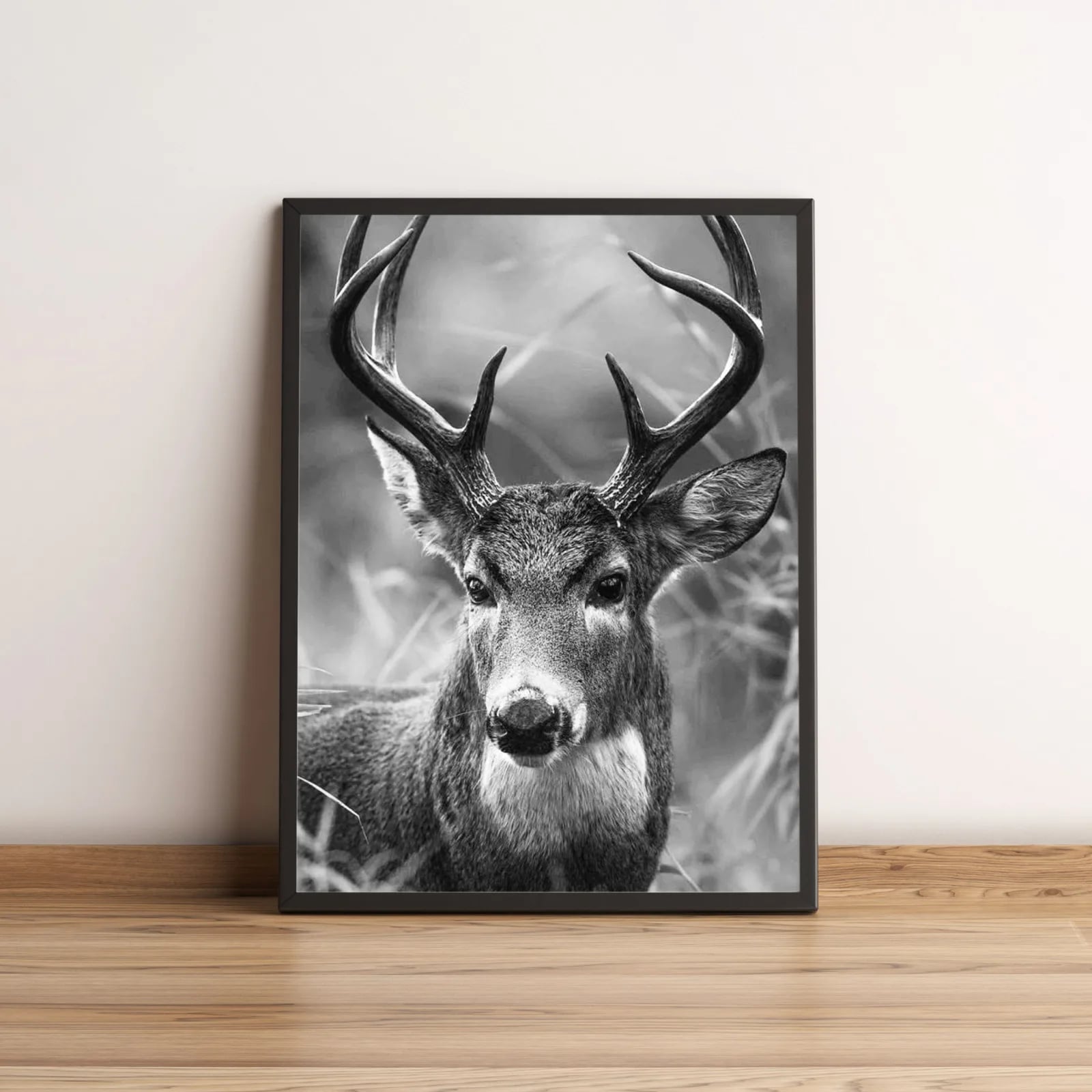 Quadro Cervos em Preto e Branco Elegante 2663