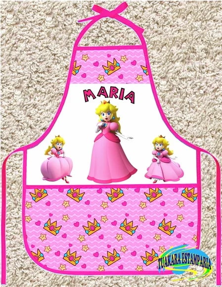 Avental Personalizado Princesa Peach