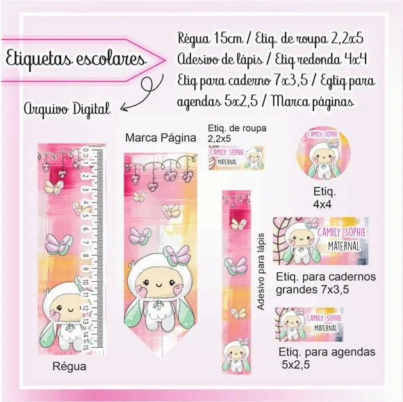 60 Etiquetas Escolares