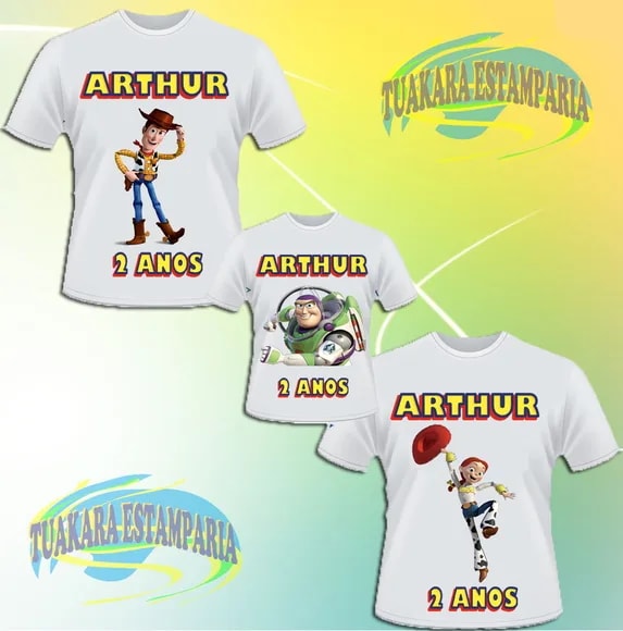 Kit 3 Camisetas - Toy Story