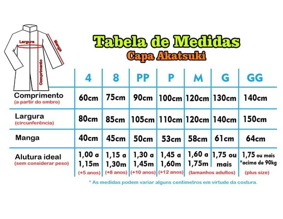Capa Manto Akatsuki Naruto Shippuden Cosplay Fantasia