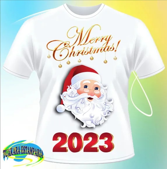 Camiseta Natal Papai Noel - Merry Crhistmas