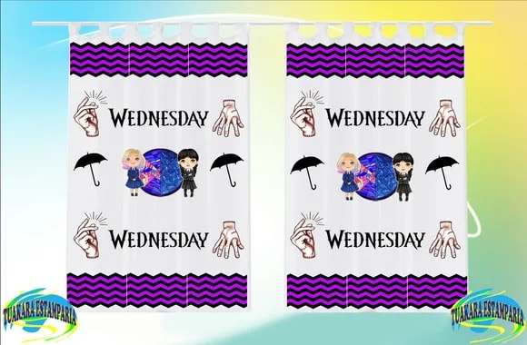 Cortina Personalizada Wednesday Wandinha Addams